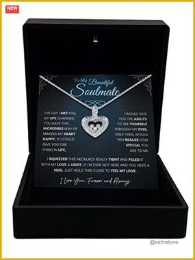 Swarovski Crystal Floating Heart Pendant Necklace Wife Gift